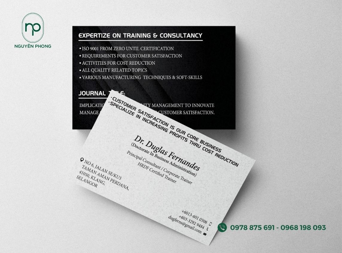 Mẫu name card giấy 